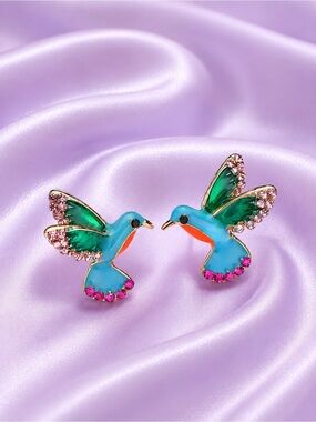 Hummingbird Stud Colorful Earrings